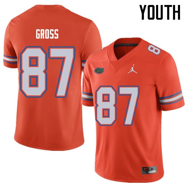 Youth NCAA Florida Gators Dennis Gross #87 Stitched Authentic Jordan Brand Orange College Football Jersey KIZ8465MJ